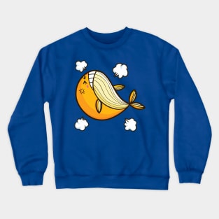 Funny angry orange whale Crewneck Sweatshirt